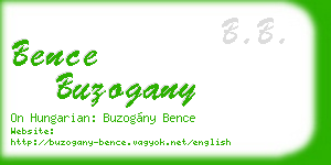 bence buzogany business card
